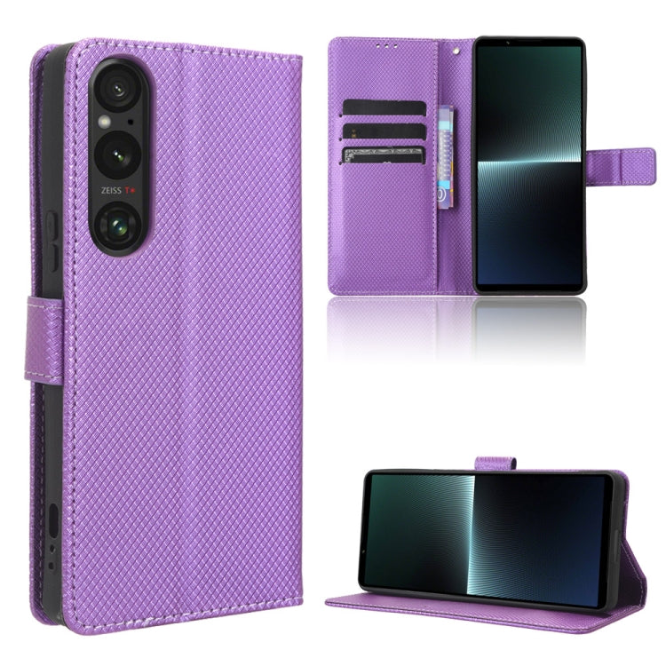 Diamond Texture Leather Phone Case, For Sony Xperia 10 VII, For Sony Xperia 1 VII, For Sony Xperia 10 VI 2024, For Sony Xperia 1 VI 2024, For Sony Xperia 5 V 2023, For Sony Xperia 1 V, For Sony Xperia 10 V