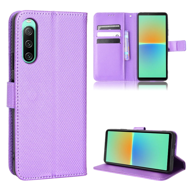 Diamond Texture Leather Phone Case, For Sony Xperia 10 VII, For Sony Xperia 1 VII, For Sony Xperia 10 VI 2024, For Sony Xperia 1 VI 2024, For Sony Xperia 5 V 2023, For Sony Xperia 1 V, For Sony Xperia 10 V