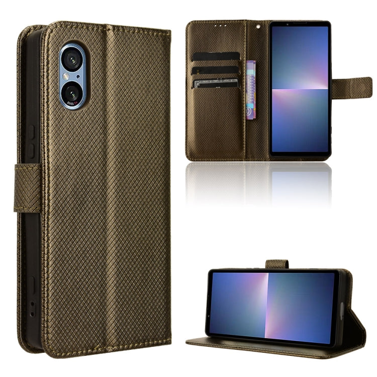 Diamond Texture Leather Phone Case, For Sony Xperia 10 VII, For Sony Xperia 1 VII, For Sony Xperia 10 VI 2024, For Sony Xperia 1 VI 2024, For Sony Xperia 5 V 2023, For Sony Xperia 1 V, For Sony Xperia 10 V
