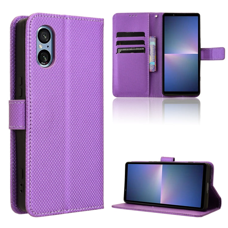 Diamond Texture Leather Phone Case, For Sony Xperia 10 VII, For Sony Xperia 1 VII, For Sony Xperia 10 VI 2024, For Sony Xperia 1 VI 2024, For Sony Xperia 5 V 2023, For Sony Xperia 1 V, For Sony Xperia 10 V