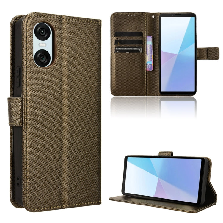Diamond Texture Leather Phone Case, For Sony Xperia 1 VIII, For Sony Xperia 10 VII, For Sony Xperia 1 VII, For Sony Xperia 10 VI 2024, For Sony Xperia 1 VI 2024, For Sony Xperia 5 V 2023, For Sony Xperia 1 V, For Sony Xperia 10 V