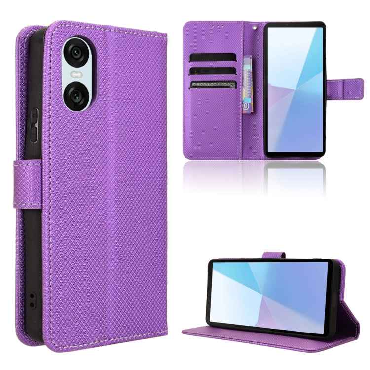 Diamond Texture Leather Phone Case, For Sony Xperia 10 VII, For Sony Xperia 1 VII, For Sony Xperia 10 VI 2024, For Sony Xperia 1 VI 2024, For Sony Xperia 5 V 2023, For Sony Xperia 1 V, For Sony Xperia 10 V