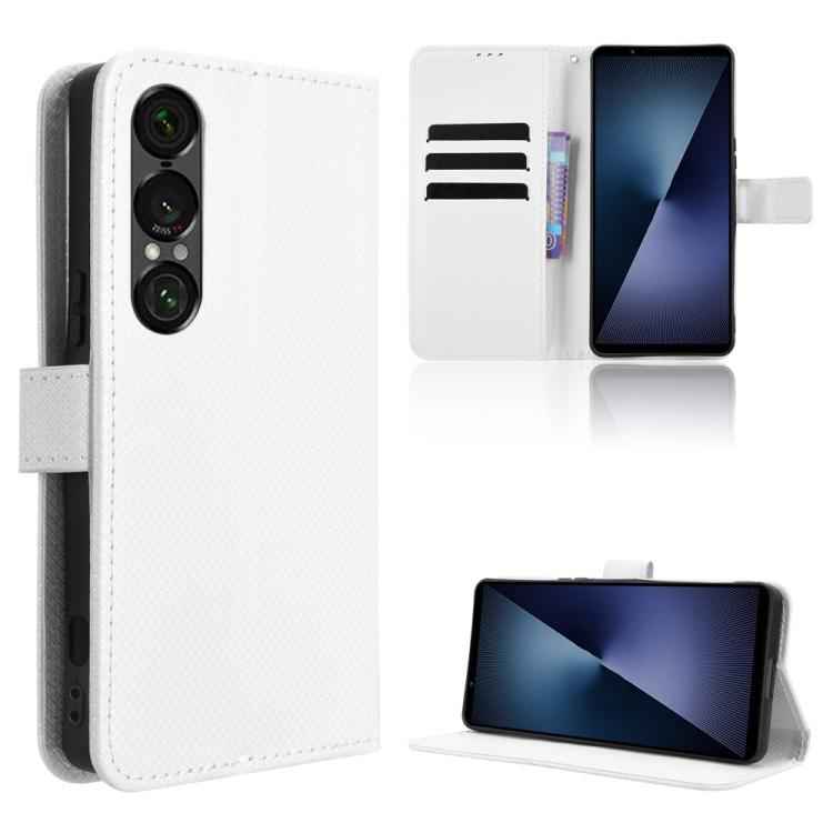 Diamond Texture Leather Phone Case, For Sony Xperia 10 VII, For Sony Xperia 1 VII, For Sony Xperia 10 VI 2024, For Sony Xperia 1 VI 2024, For Sony Xperia 5 V 2023, For Sony Xperia 1 V, For Sony Xperia 10 V