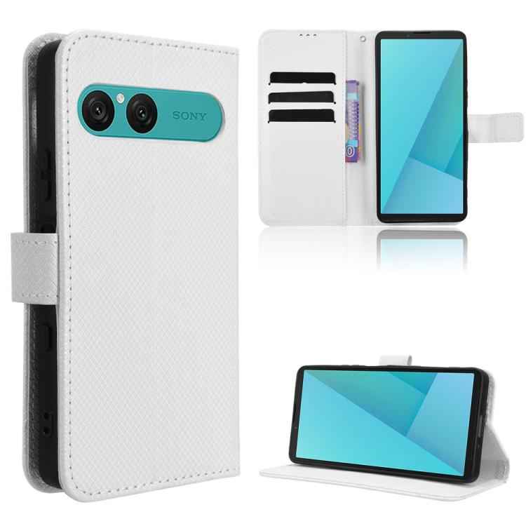 Diamond Texture Leather Phone Case, For Sony Xperia 10 VII, For Sony Xperia 1 VII, For Sony Xperia 10 VI 2024, For Sony Xperia 1 VI 2024, For Sony Xperia 5 V 2023, For Sony Xperia 1 V, For Sony Xperia 10 V