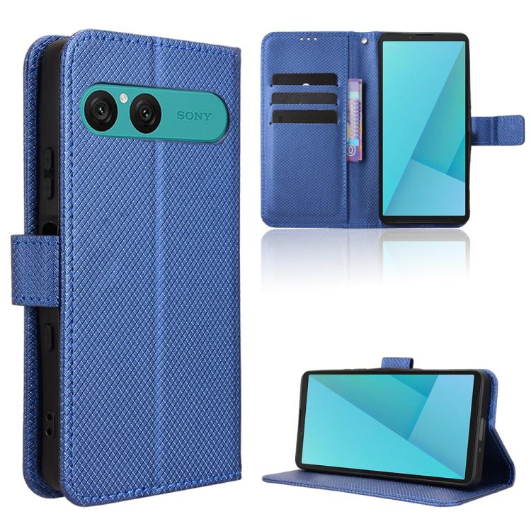 Diamond Texture Leather Phone Case, For Sony Xperia 1 VIII, For Sony Xperia 10 VII, For Sony Xperia 1 VII, For Sony Xperia 10 VI 2024, For Sony Xperia 1 VI 2024, For Sony Xperia 5 V 2023, For Sony Xperia 1 V, For Sony Xperia 10 V