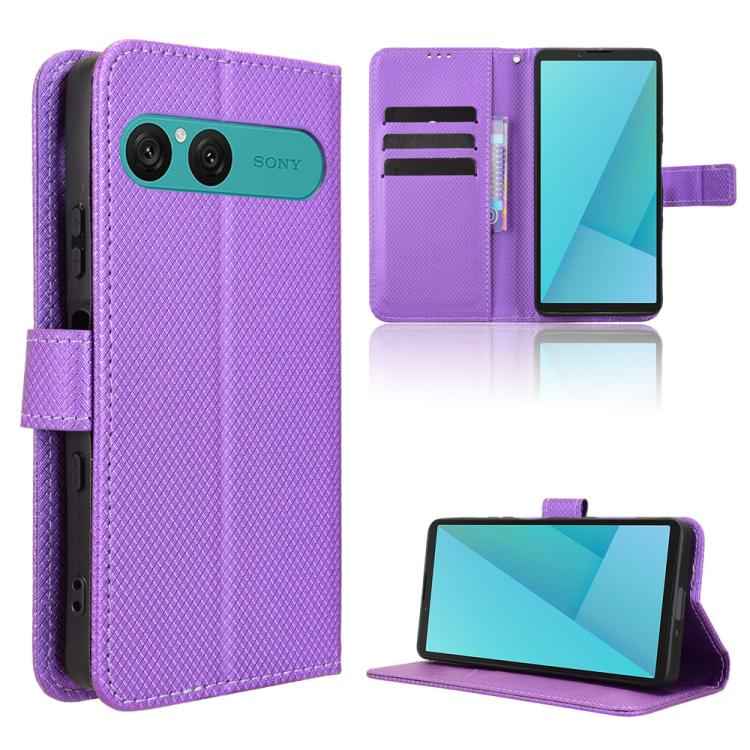Diamond Texture Leather Phone Case, For Sony Xperia 10 VII, For Sony Xperia 1 VII, For Sony Xperia 10 VI 2024, For Sony Xperia 1 VI 2024, For Sony Xperia 5 V 2023, For Sony Xperia 1 V, For Sony Xperia 10 V