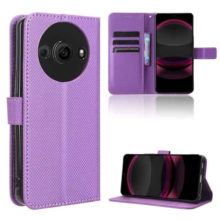 Diamond Texture Leather Phone Case, For Sharp Aquos R8 Pro / Leica Leitz Phone 3, For Sharp Aquos R8, For Sharp Mamorino6