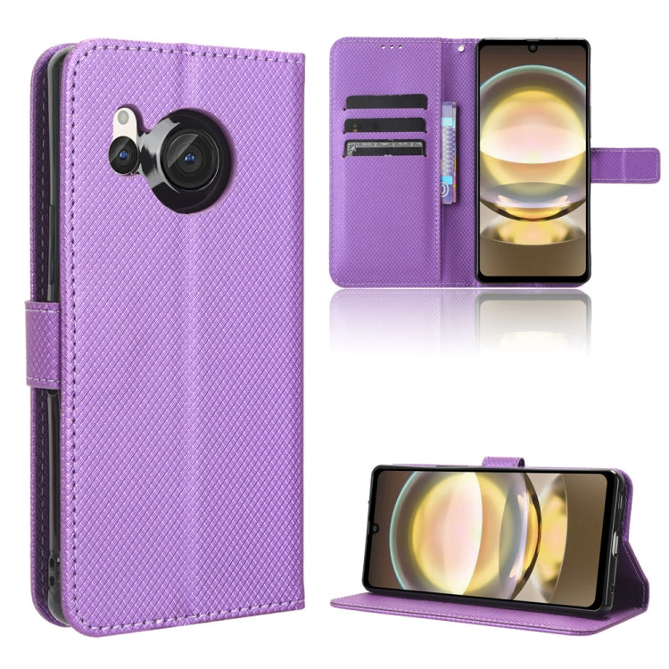Diamond Texture Leather Phone Case, For Sharp Aquos R8 Pro / Leica Leitz Phone 3, For Sharp Aquos R8, For Sharp Mamorino6