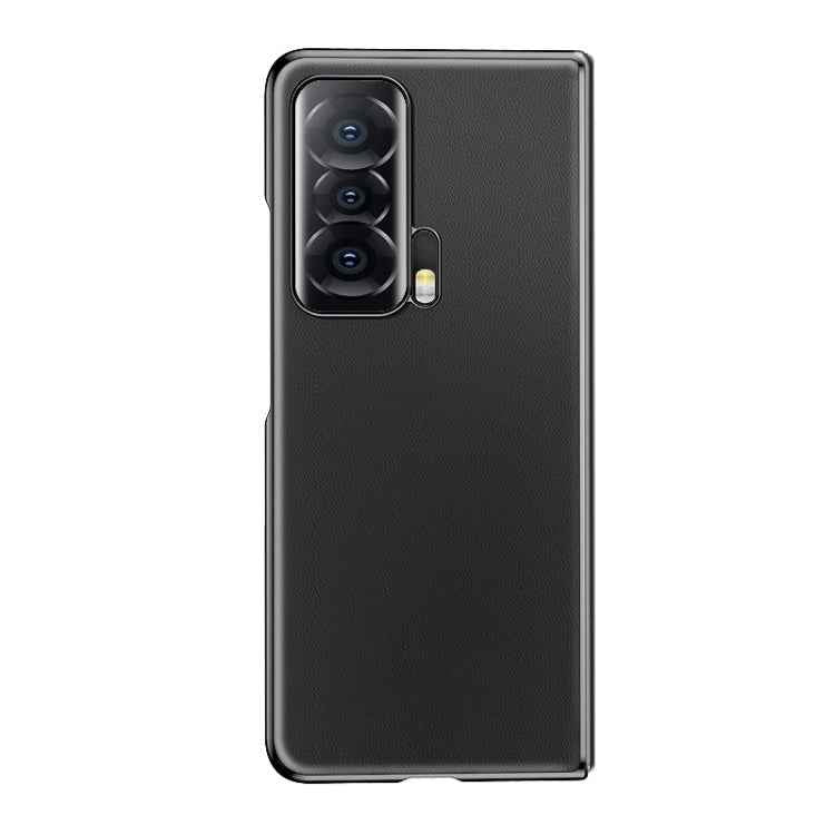 Electroplating Plain Leather Folding Phone Case, For Honor Magic V, For Honor Magic Vs