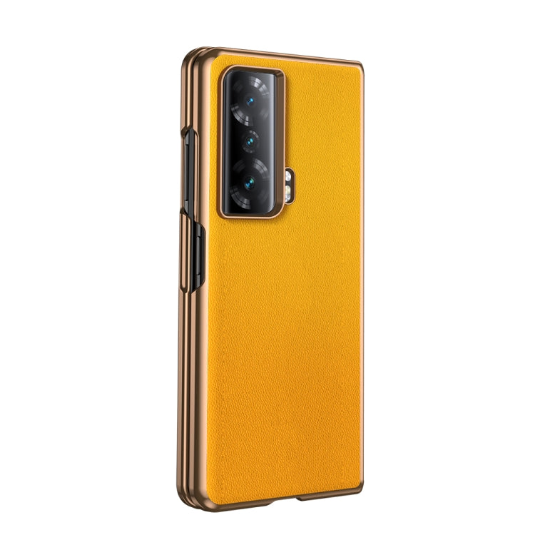 Electroplating Plain Leather Folding Phone Case, For Honor Magic V, For Honor Magic Vs