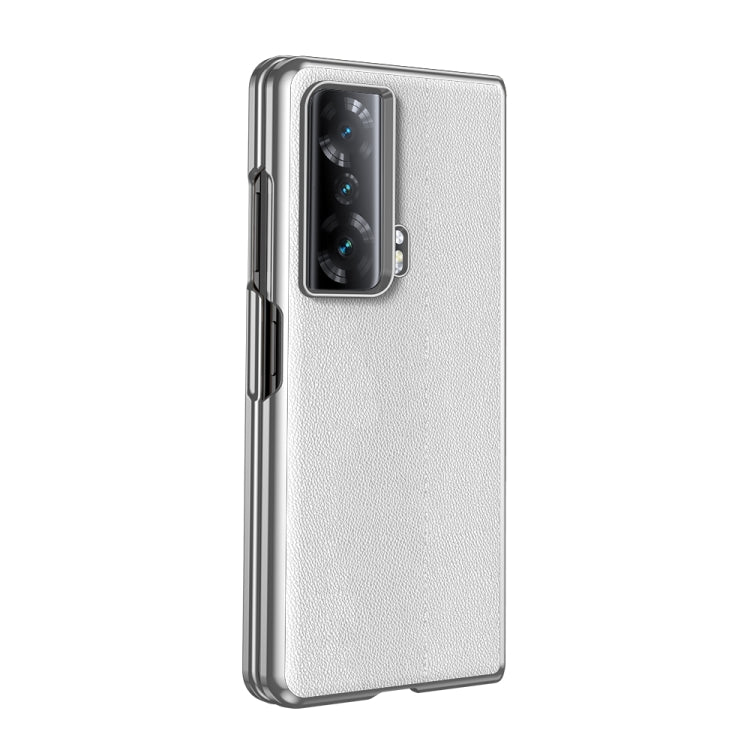 Electroplating Plain Leather Folding Phone Case, For Honor Magic V, For Honor Magic Vs