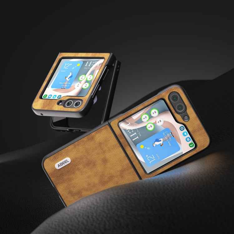 ABEEL Retro Litchi Texture PU Phone Case, For Samsung Galaxy Z Flip5, For Samsung Galaxy Z Fold5