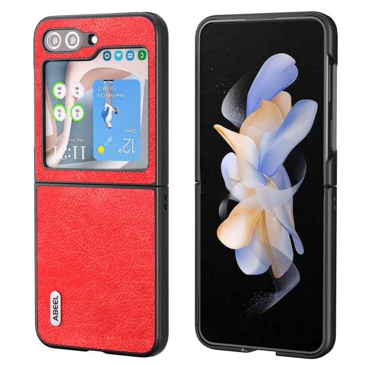 ABEEL Retro Litchi Texture PU Phone Case, For Samsung Galaxy Z Flip5, For Samsung Galaxy Z Fold5