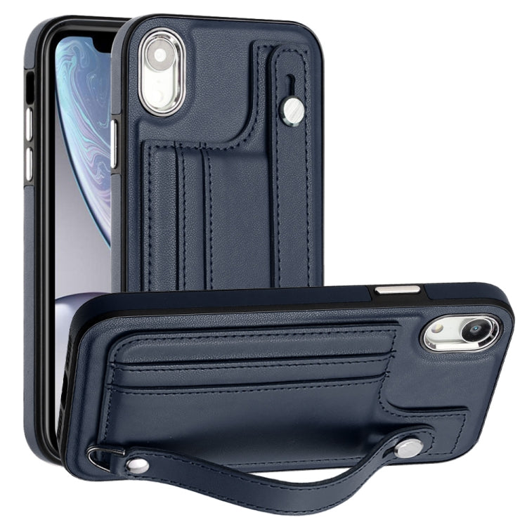 Shockproof Leather Phone Case with Wrist Strap, For iPhone XS Max, For iPhone XR, For iPhone X / XS, For iPhone SE 2022/SE 2020/6/7/8, For iPhone 6 Plus/7 Plus/8 Plus