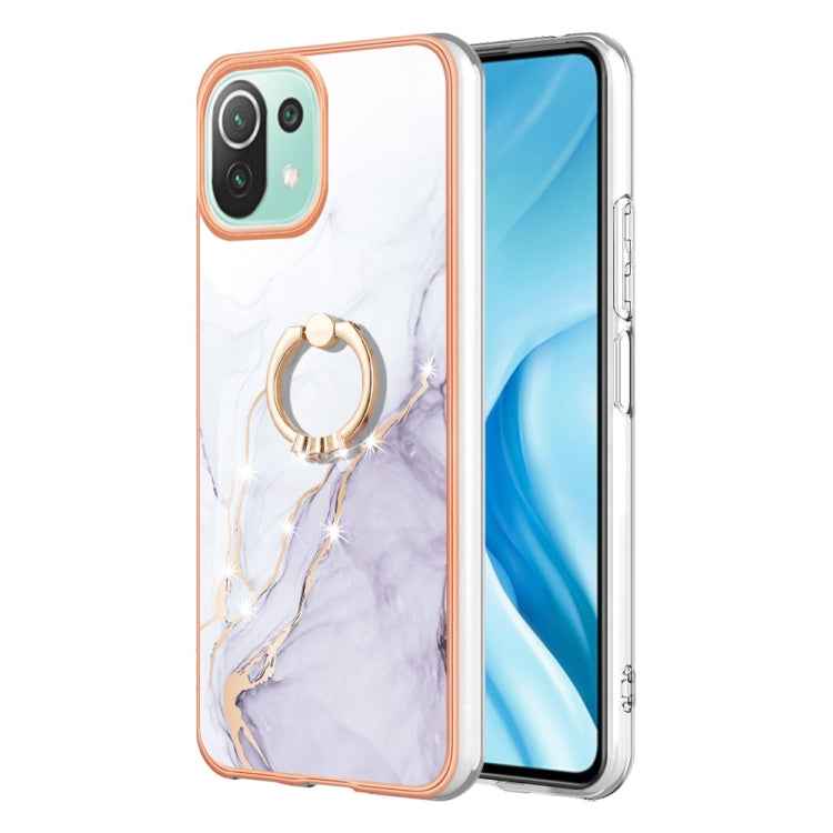 Electroplating Marble IMD TPU Phone Case with Ring Holder, For Xiaomi Redmi Note 12 5G Global/Poco X5 5G, For Xiaomi Redmi 12C / 11A 4G Global, For Xiaomi 13 Lite 5G, For Xiaomi Redmi Note 12 Pro Speed, For Xiaomi Redmi 10C, For Xiaomi Mi 11 Lite
