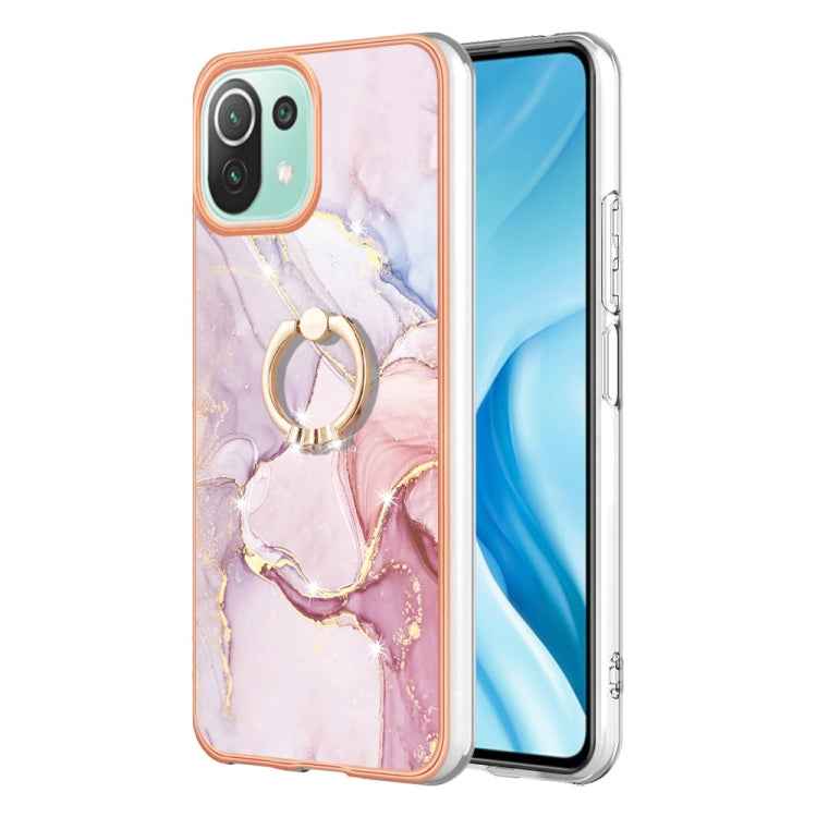 Electroplating Marble IMD TPU Phone Case with Ring Holder, For Xiaomi Redmi Note 12 5G Global/Poco X5 5G, For Xiaomi Redmi 12C / 11A 4G Global, For Xiaomi 13 Lite 5G, For Xiaomi Redmi Note 12 Pro Speed, For Xiaomi Redmi 10C, For Xiaomi Mi 11 Lite