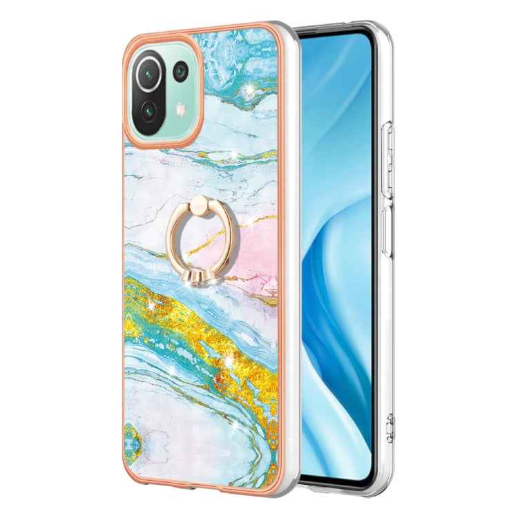 Electroplating Marble IMD TPU Phone Case with Ring Holder, For Xiaomi Redmi Note 12 5G Global/Poco X5 5G, For Xiaomi Redmi 12C / 11A 4G Global, For Xiaomi 13 Lite 5G, For Xiaomi Redmi Note 12 Pro Speed, For Xiaomi Redmi 10C, For Xiaomi Mi 11 Lite