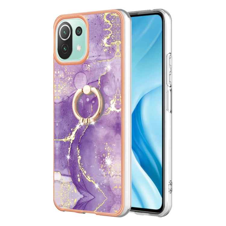 Electroplating Marble IMD TPU Phone Case with Ring Holder, For Xiaomi Redmi Note 12 5G Global/Poco X5 5G, For Xiaomi Redmi 12C / 11A 4G Global, For Xiaomi 13 Lite 5G, For Xiaomi Redmi Note 12 Pro Speed, For Xiaomi Redmi 10C, For Xiaomi Mi 11 Lite