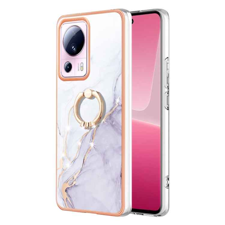 Electroplating Marble IMD TPU Phone Case with Ring Holder, For Xiaomi Redmi Note 12 5G Global/Poco X5 5G, For Xiaomi Redmi 12C / 11A 4G Global, For Xiaomi 13 Lite 5G, For Xiaomi Redmi Note 12 Pro Speed, For Xiaomi Redmi 10C, For Xiaomi Mi 11 Lite