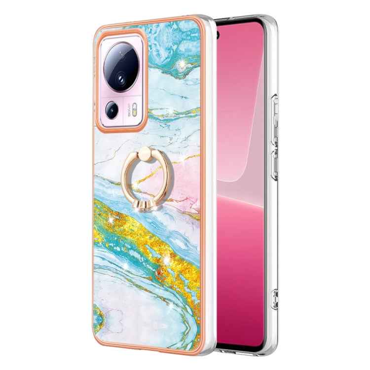 Electroplating Marble IMD TPU Phone Case with Ring Holder, For Xiaomi Redmi Note 12 5G Global/Poco X5 5G, For Xiaomi Redmi 12C / 11A 4G Global, For Xiaomi 13 Lite 5G, For Xiaomi Redmi Note 12 Pro Speed, For Xiaomi Redmi 10C, For Xiaomi Mi 11 Lite