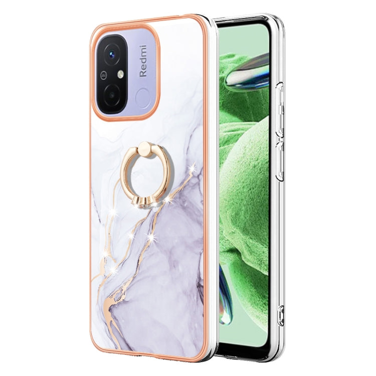 Electroplating Marble IMD TPU Phone Case with Ring Holder