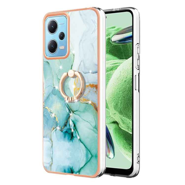 Electroplating Marble IMD TPU Phone Case with Ring Holder, For Xiaomi Redmi Note 12 5G Global/Poco X5 5G, For Xiaomi Redmi 12C / 11A 4G Global, For Xiaomi 13 Lite 5G, For Xiaomi Redmi Note 12 Pro Speed, For Xiaomi Redmi 10C, For Xiaomi Mi 11 Lite