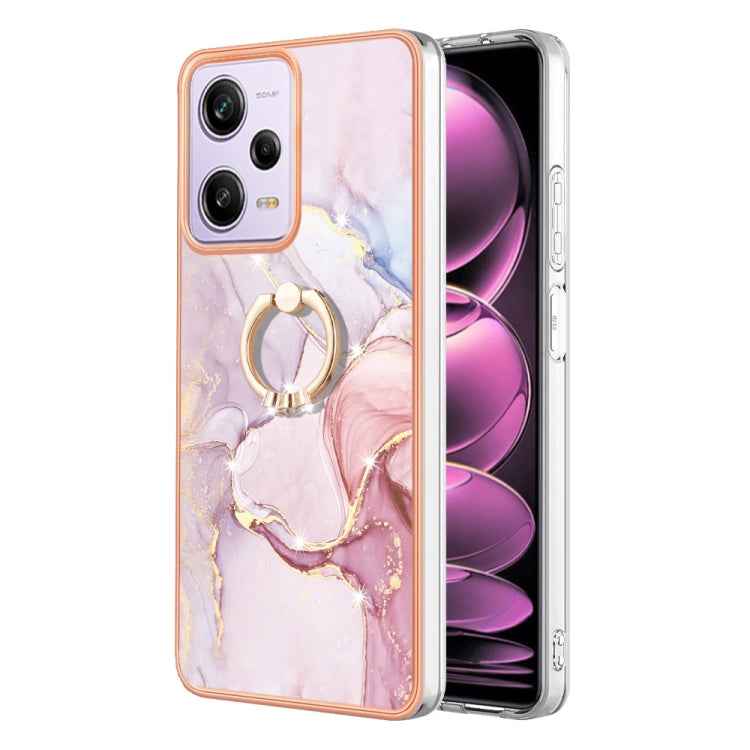 Electroplating Marble IMD TPU Phone Case with Ring Holder, For Xiaomi Redmi Note 12 5G Global/Poco X5 5G, For Xiaomi Redmi 12C / 11A 4G Global, For Xiaomi 13 Lite 5G, For Xiaomi Redmi Note 12 Pro Speed, For Xiaomi Redmi 10C, For Xiaomi Mi 11 Lite