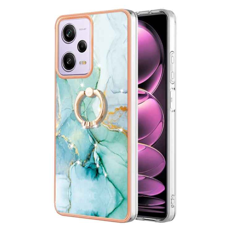 Electroplating Marble IMD TPU Phone Case with Ring Holder, For Xiaomi Redmi Note 12 5G Global/Poco X5 5G, For Xiaomi Redmi 12C / 11A 4G Global, For Xiaomi 13 Lite 5G, For Xiaomi Redmi Note 12 Pro Speed, For Xiaomi Redmi 10C, For Xiaomi Mi 11 Lite