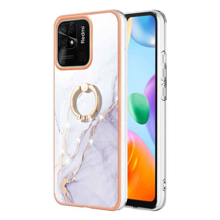 Electroplating Marble IMD TPU Phone Case with Ring Holder, For Xiaomi Redmi Note 12 5G Global/Poco X5 5G, For Xiaomi Redmi 12C / 11A 4G Global, For Xiaomi 13 Lite 5G, For Xiaomi Redmi Note 12 Pro Speed, For Xiaomi Redmi 10C, For Xiaomi Mi 11 Lite