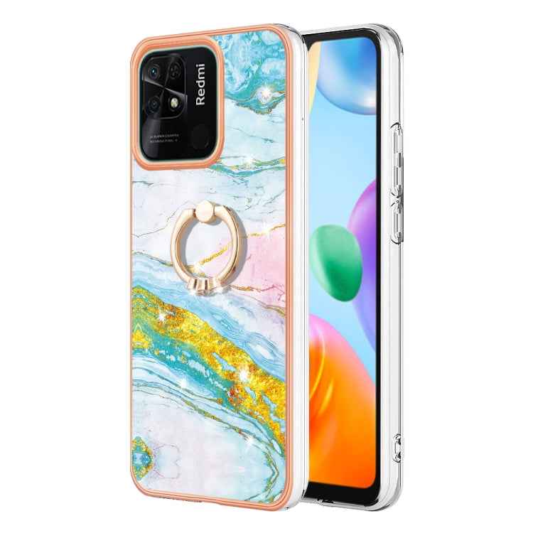 Electroplating Marble IMD TPU Phone Case with Ring Holder, For Xiaomi Redmi Note 12 5G Global/Poco X5 5G, For Xiaomi Redmi 12C / 11A 4G Global, For Xiaomi 13 Lite 5G, For Xiaomi Redmi Note 12 Pro Speed, For Xiaomi Redmi 10C, For Xiaomi Mi 11 Lite