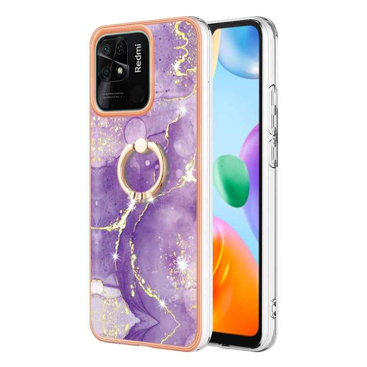 Electroplating Marble IMD TPU Phone Case with Ring Holder, For Xiaomi Redmi Note 12 5G Global/Poco X5 5G, For Xiaomi Redmi 12C / 11A 4G Global, For Xiaomi 13 Lite 5G, For Xiaomi Redmi Note 12 Pro Speed, For Xiaomi Redmi 10C, For Xiaomi Mi 11 Lite