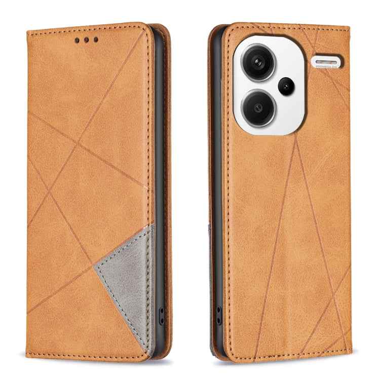 Rhombus Texture Magnetic Leather Phone Case, For Xiaomi Redmi Note 13 Pro+ 5G, For Xiaomi Redmi Note 13 Pro 5G, For Xiaomi 13T / 13T Pro / Redmi K60 Ultra, For Xiaomi Redmi K70 / K70 Pro, For Xiaomi Redmi 12 4G, For Xiaomi Poco F5 5G / Redmi Note 12 Tu...