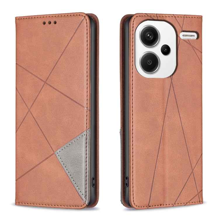 Rhombus Texture Magnetic Leather Phone Case, For Xiaomi Redmi Note 13 Pro+ 5G, For Xiaomi Redmi Note 13 Pro 5G, For Xiaomi 13T / 13T Pro / Redmi K60 Ultra, For Xiaomi Redmi K70 / K70 Pro, For Xiaomi Redmi 12 4G, For Xiaomi Poco F5 5G / Redmi Note 12 Tu...