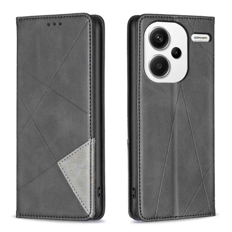 Rhombus Texture Magnetic Leather Phone Case, For Xiaomi Redmi Note 13 Pro+ 5G, For Xiaomi Redmi Note 13 Pro 5G, For Xiaomi 13T / 13T Pro / Redmi K60 Ultra, For Xiaomi Redmi K70 / K70 Pro, For Xiaomi Redmi 12 4G, For Xiaomi Poco F5 5G / Redmi Note 12 Tu...