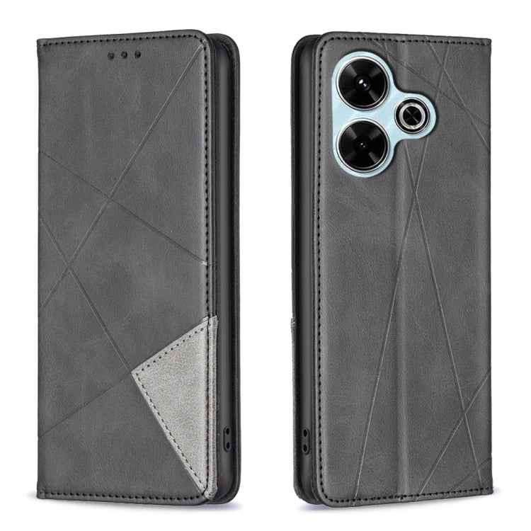 Rhombus Texture Magnetic Leather Phone Case, For Xiaomi Poco M6 4G / Redmi 13 4G, For Xiaomi Redmi Note 13 Pro 4G Global, For Xiaomi Poco M6 Pro 4G, For Xiaomi Redmi A3, For Xiaomi Redmi Note 13 4G Global, For Xiaomi Redmi K70E, For Xiaomi Redmi Note 1...