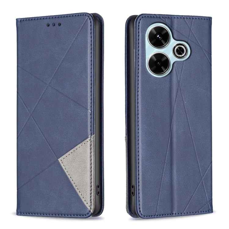 Rhombus Texture Magnetic Leather Phone Case, For Xiaomi Poco M6 4G / Redmi 13 4G, For Xiaomi Redmi Note 13 Pro 4G Global, For Xiaomi Poco M6 Pro 4G, For Xiaomi Redmi A3, For Xiaomi Redmi Note 13 4G Global, For Xiaomi Redmi K70E, For Xiaomi Redmi Note 1...