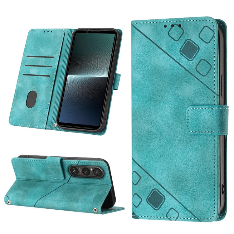 Skin-feel Embossed Leather Phone Case, For Sony Xperia 1 VIII, For Sony Xperia 10 VI, For Sony Xperia 1 VI, For Sony Xperia 5 VI, For Sony Xperia 5 V, For Sony Xperia 1 V, For Sony Xperia 10 V, For Sony Xperia 10 IV