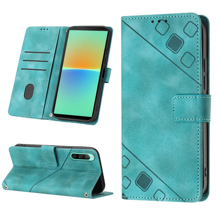 Skin-feel Embossed Leather Phone Case, For Sony Xperia 1 VIII, For Sony Xperia 10 VI, For Sony Xperia 1 VI, For Sony Xperia 5 VI, For Sony Xperia 5 V, For Sony Xperia 1 V, For Sony Xperia 10 V, For Sony Xperia 10 IV