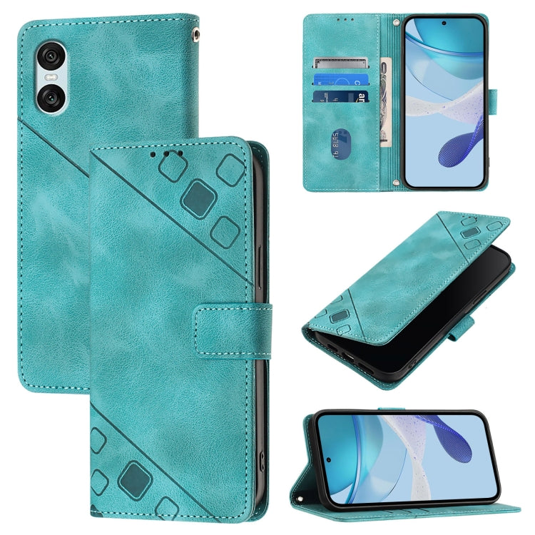 Skin-feel Embossed Leather Phone Case, For Sony Xperia 1 VIII, For Sony Xperia 10 VI, For Sony Xperia 1 VI, For Sony Xperia 5 VI, For Sony Xperia 5 V, For Sony Xperia 1 V, For Sony Xperia 10 V, For Sony Xperia 10 IV