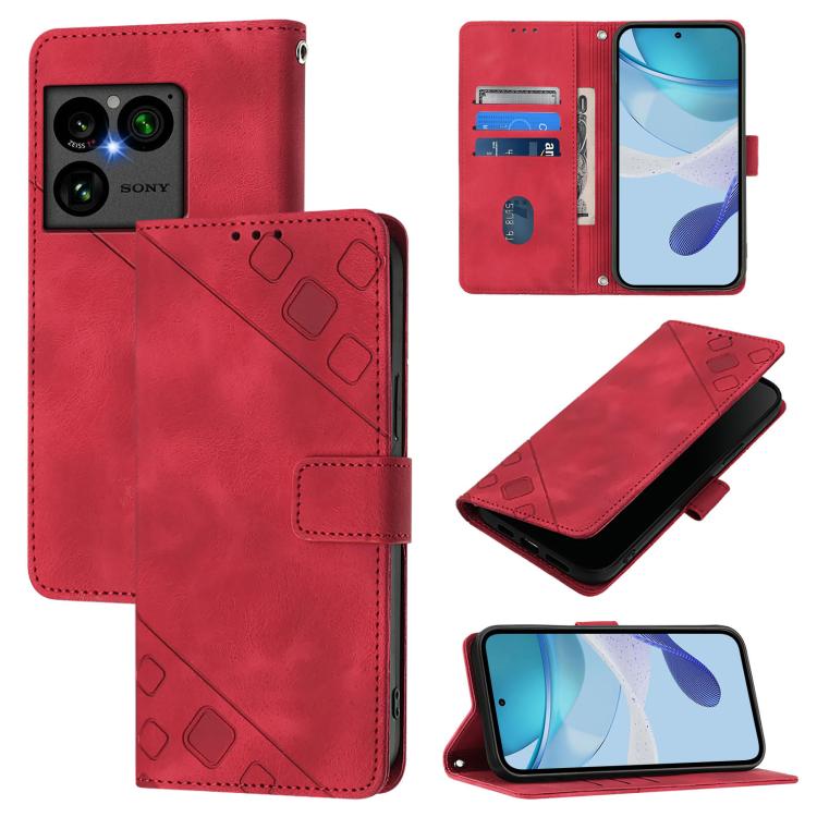 Skin-feel Embossed Leather Phone Case, For Sony Xperia 1 VIII, For Sony Xperia 10 VI, For Sony Xperia 1 VI, For Sony Xperia 5 VI, For Sony Xperia 5 V, For Sony Xperia 1 V, For Sony Xperia 10 V, For Sony Xperia 10 IV
