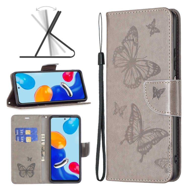 Two Butterflies Embossing Leather Phone Case