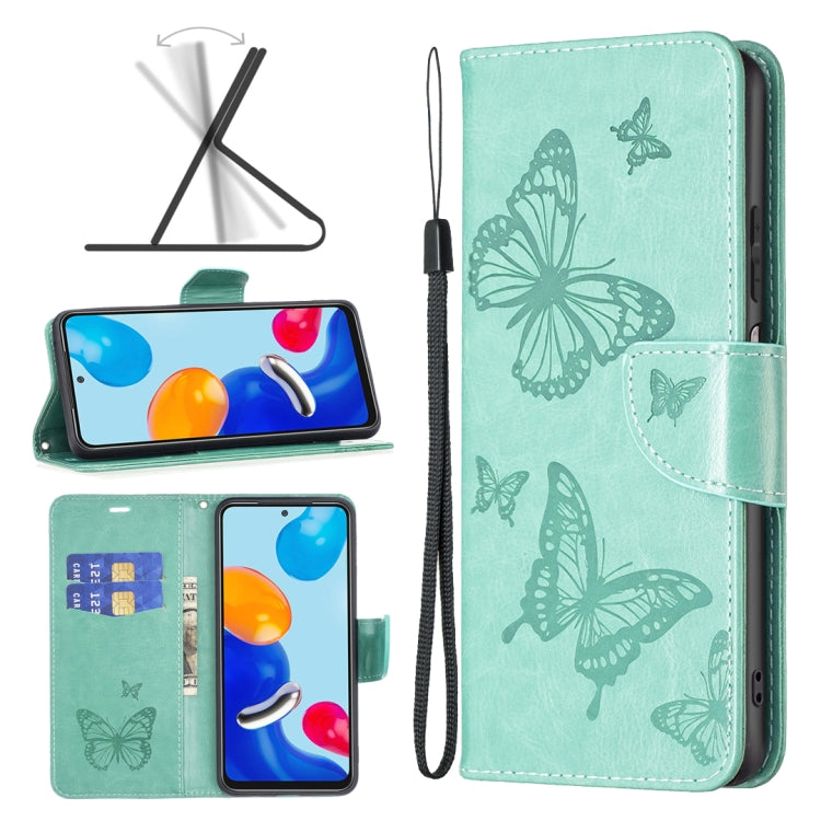 Two Butterflies Embossing Leather Phone Case