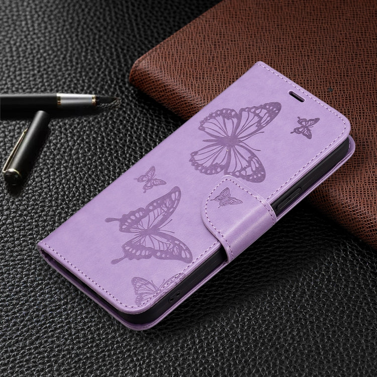 Two Butterflies Embossing Leather Phone Case