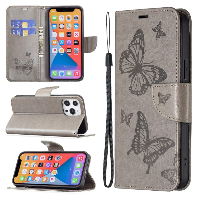 Two Butterflies Embossing Leather Phone Case