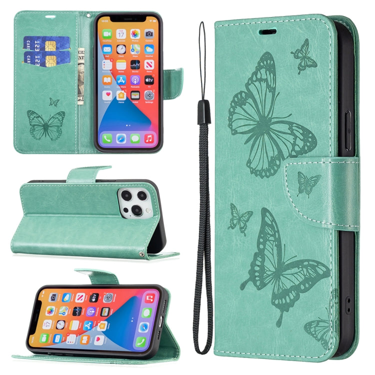 Two Butterflies Embossing Leather Phone Case