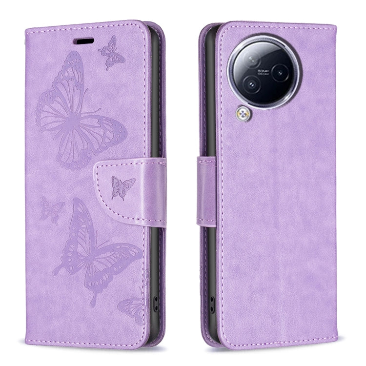 Two Butterflies Embossing Leather Phone Case