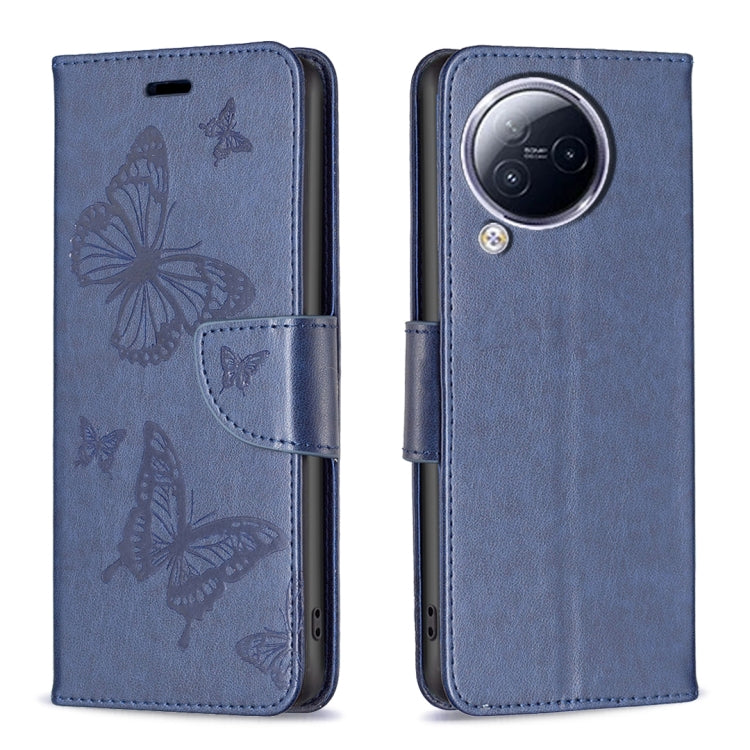 Two Butterflies Embossing Leather Phone Case