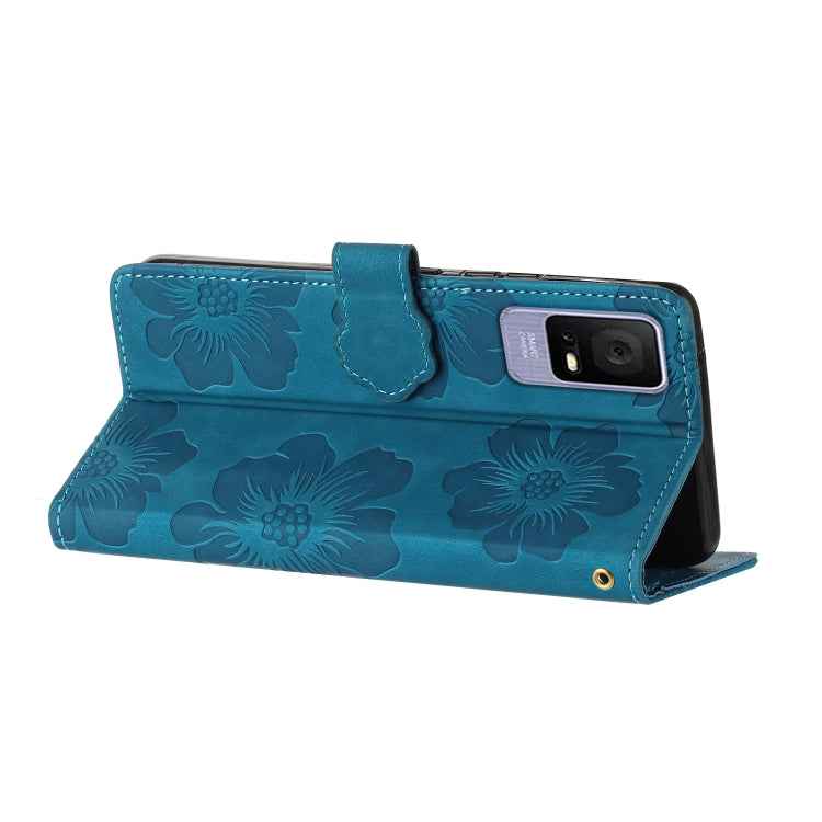 Flower Embossing Pattern Leather Phone Case, For TCL 405 / 406 / 408, For TCL 40 SE