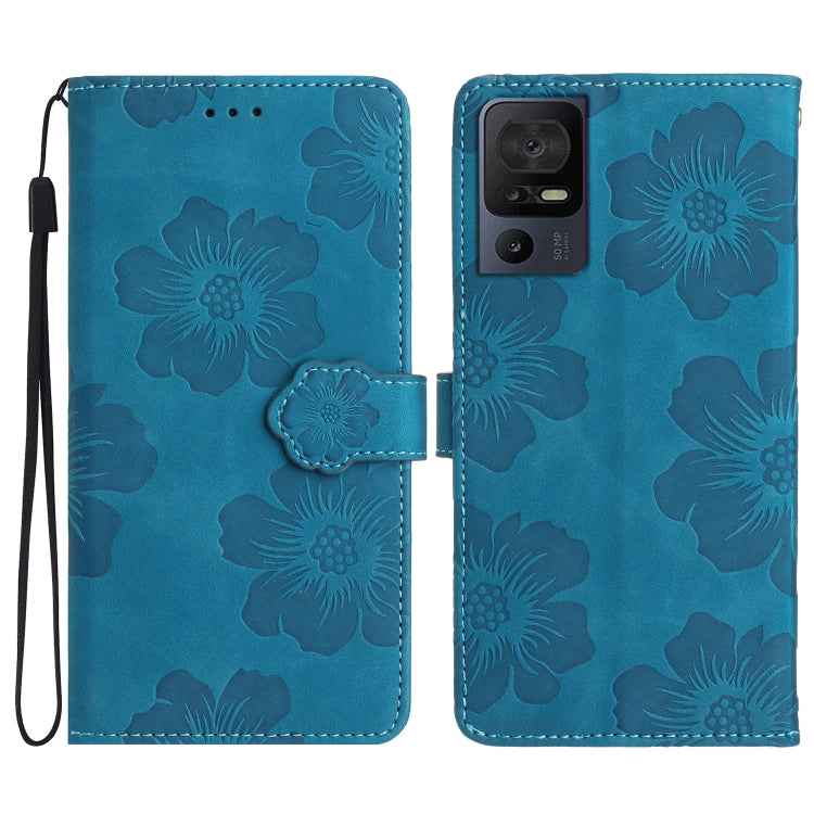Flower Embossing Pattern Leather Phone Case, For TCL 405 / 406 / 408, For TCL 40 SE
