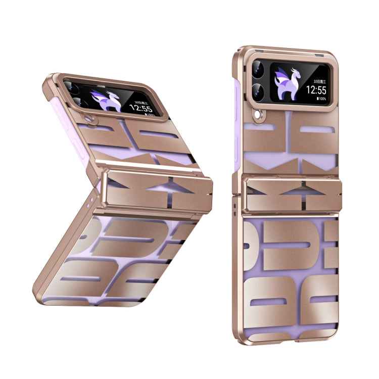 Integrated Electroplating Folding Phone Case with Hinge, For Samsung Galaxy Z Flip4 5G
